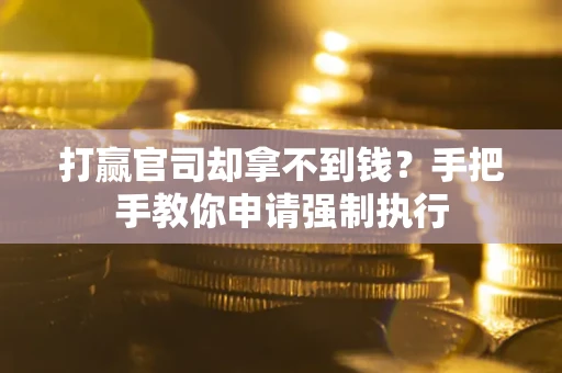 武汉打赢官司却拿不到钱？手把手教你申请强制执行