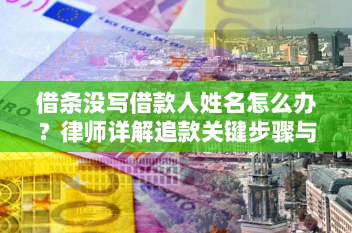 武汉借条没写借款人姓名怎么办？律师详解追款关键步骤与证据链构建